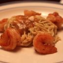 Sweet,Sour,Spicy Basil Sauced Shrimp over Angel Hair Pasta