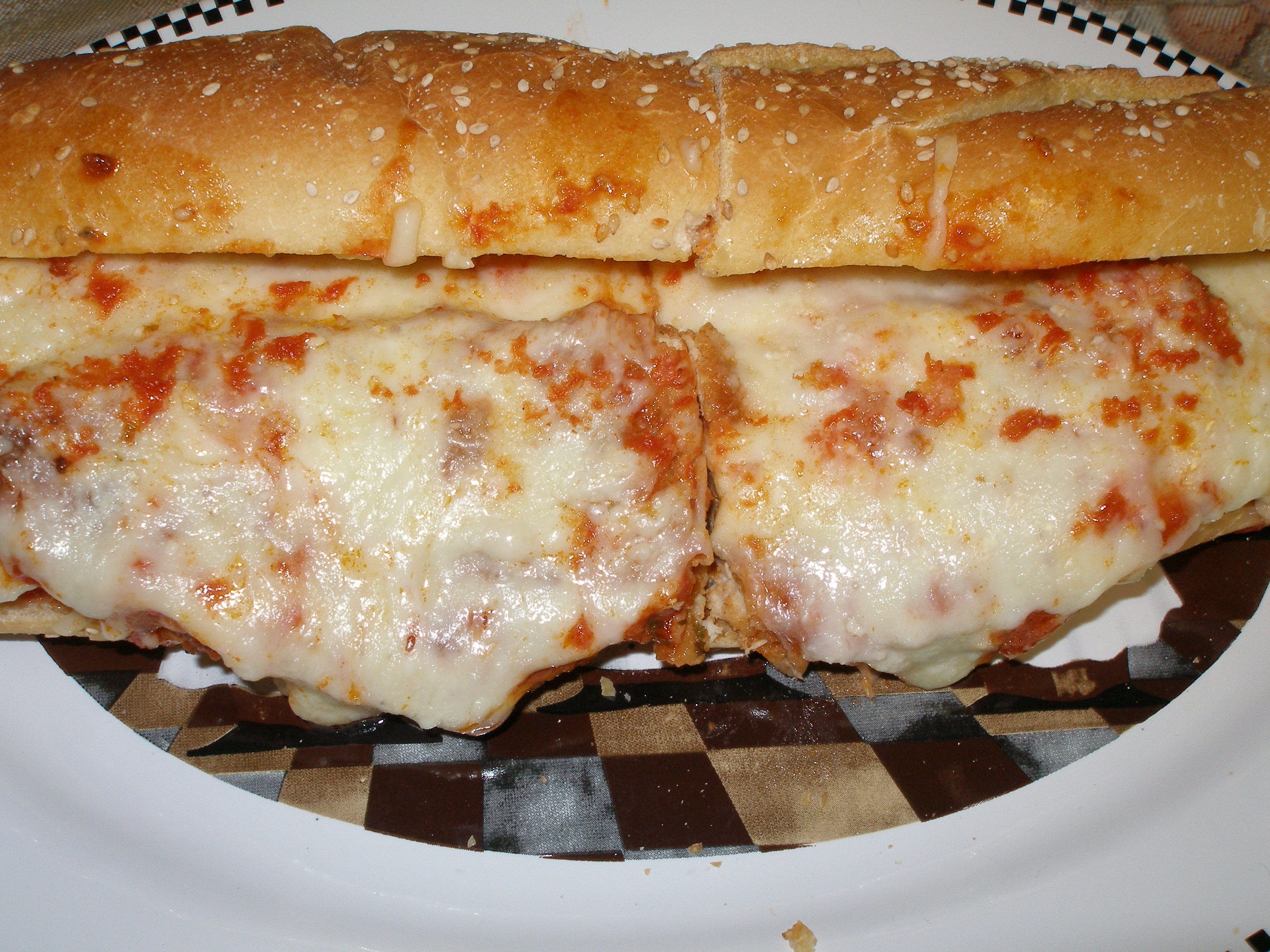 veal parmesan sandwich
