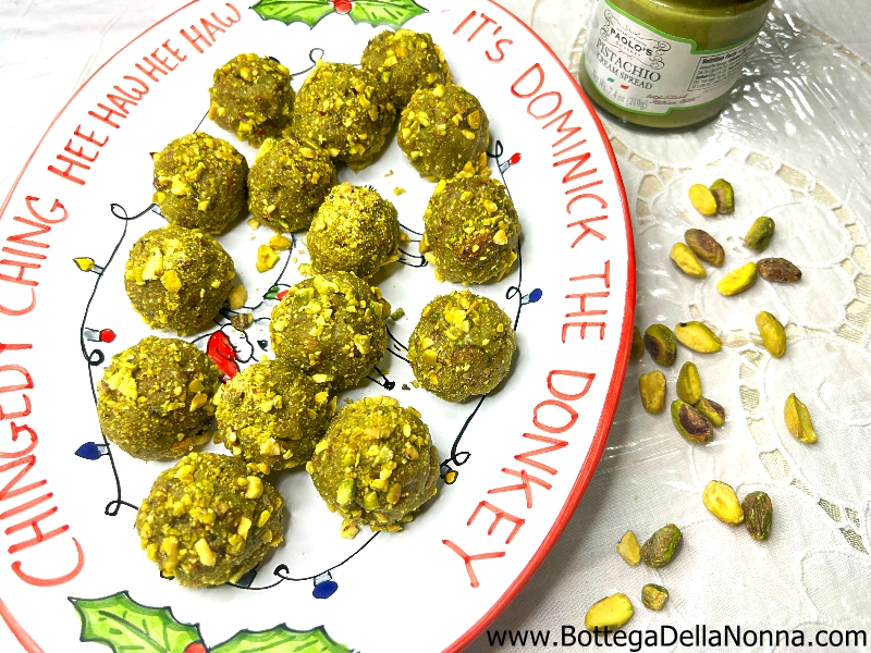 Pistachio Pandoro Truffles Pistachio Pandoro Truffles
