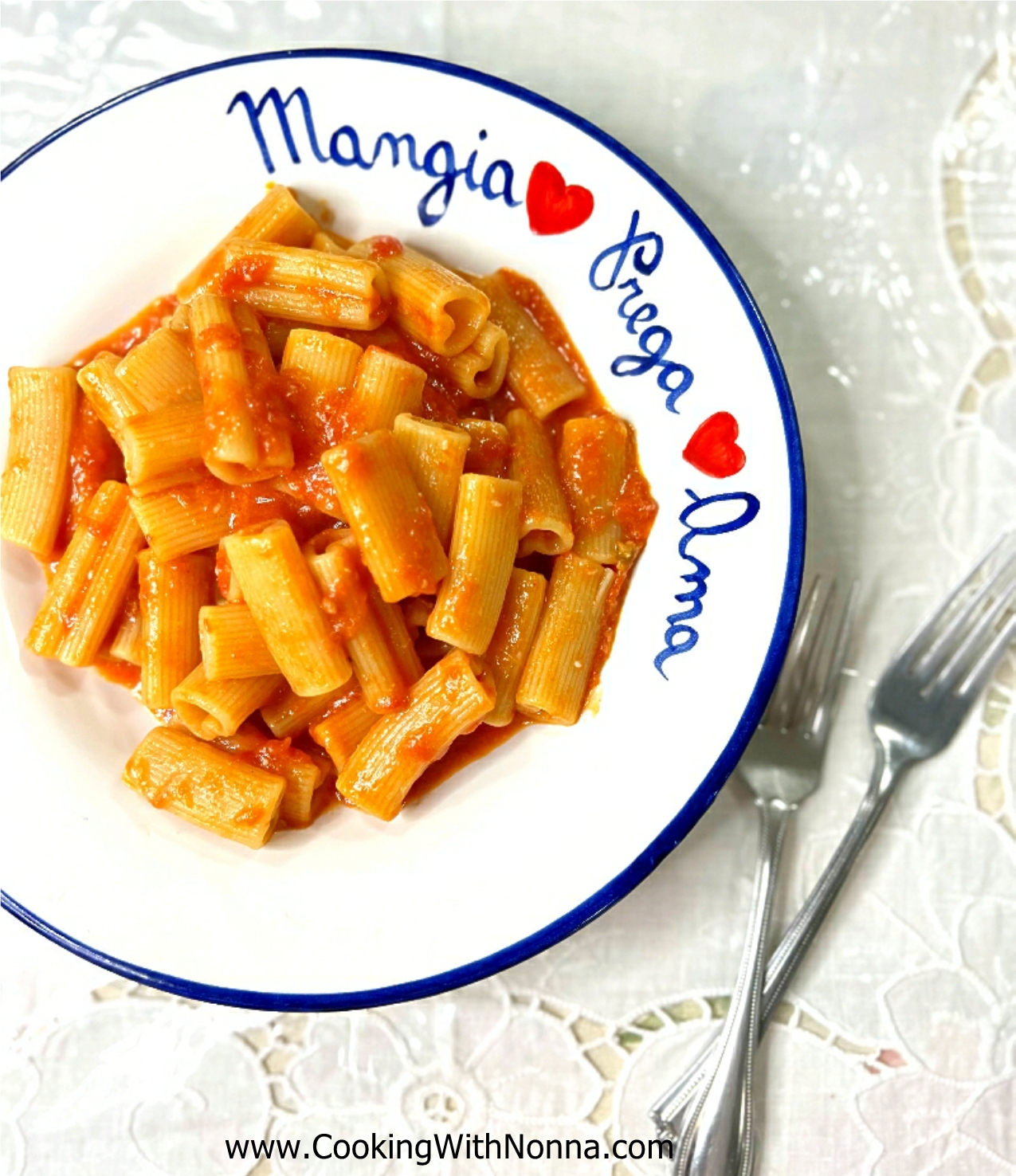 Rigacuori with Cheesy Tomato Sauce Rigacuori with Cheesy Tomato Sauce