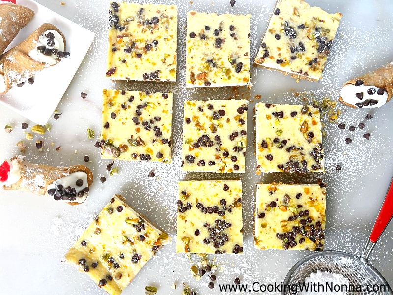 Cannoli Cheesecake Squares Cannoli Cheesecake Squares