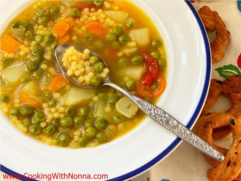 Acini di Pepe Pastina in Vegetable Soup
