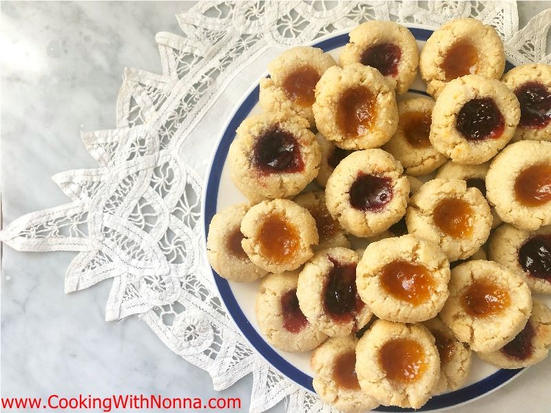 Almond Paste Thumbprint Cookies