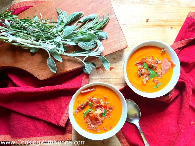 Butternut Squash Soup with Crispy Prosciutto