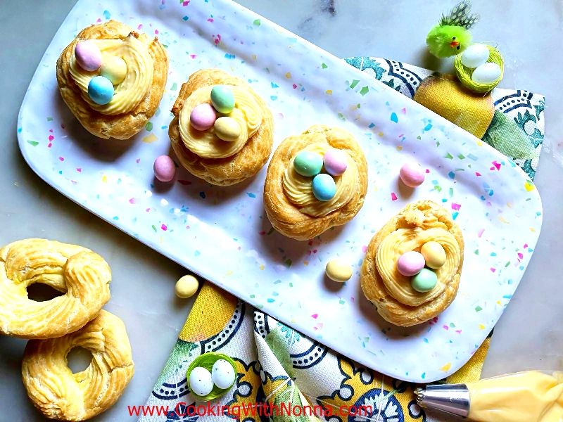 Easter Zeppole with Caramel Pastry Cream