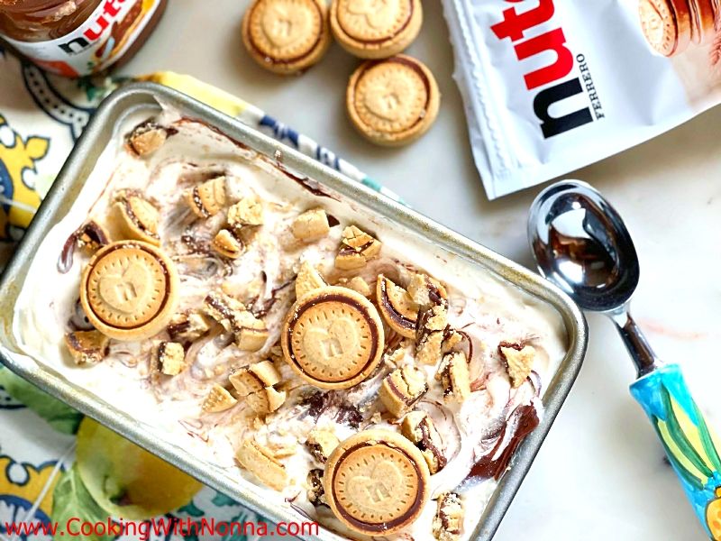 No Churn Nutella Biscuit Gelato