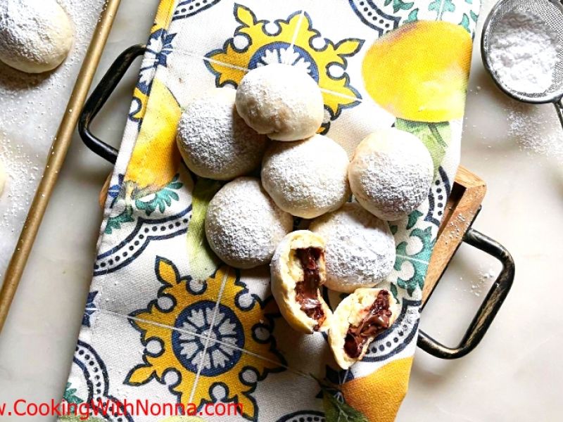 Nutella Filled Ricotta Cookies