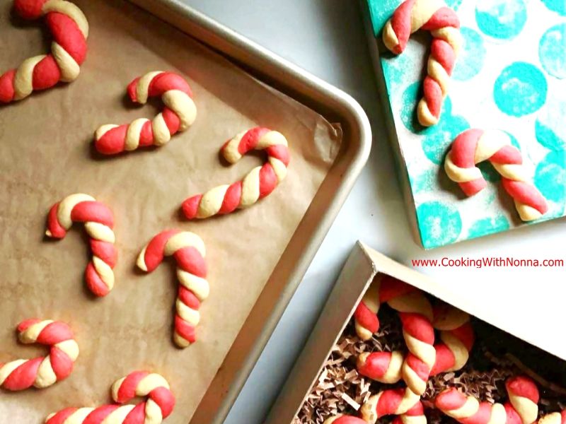 Olive Oil Candy Cane Cookies