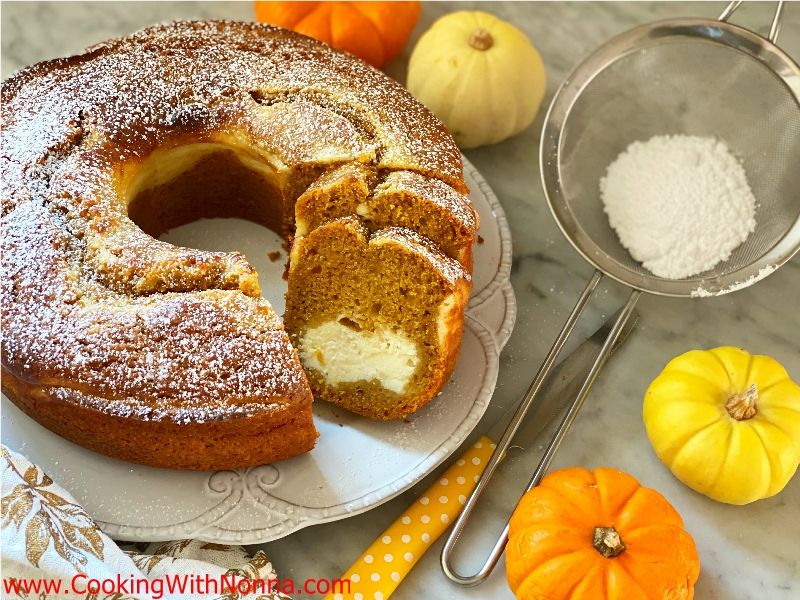 Ricotta Swirl Pumpkin Ciambella Cake