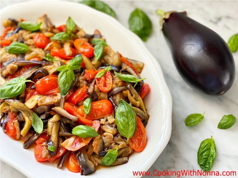 Roasted Eggplant with Tomato & Basil