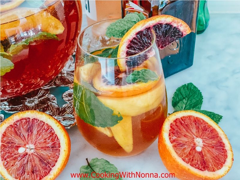 Rosé Sangria with Peaches & Blood Oranges