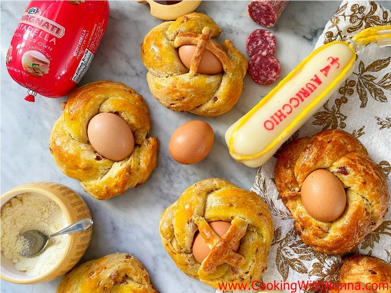 Savory Easter Scarcella - Meat & Cheese Easter Bread