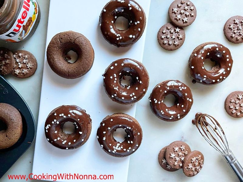 Pan di Stelle Donuts with Nutella Glaze
