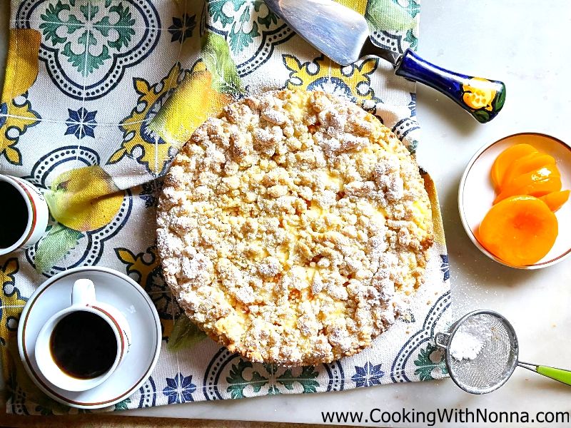 Peach & Ricotta Crumble Cake ~ Peach & Ricotta Sbriciolata