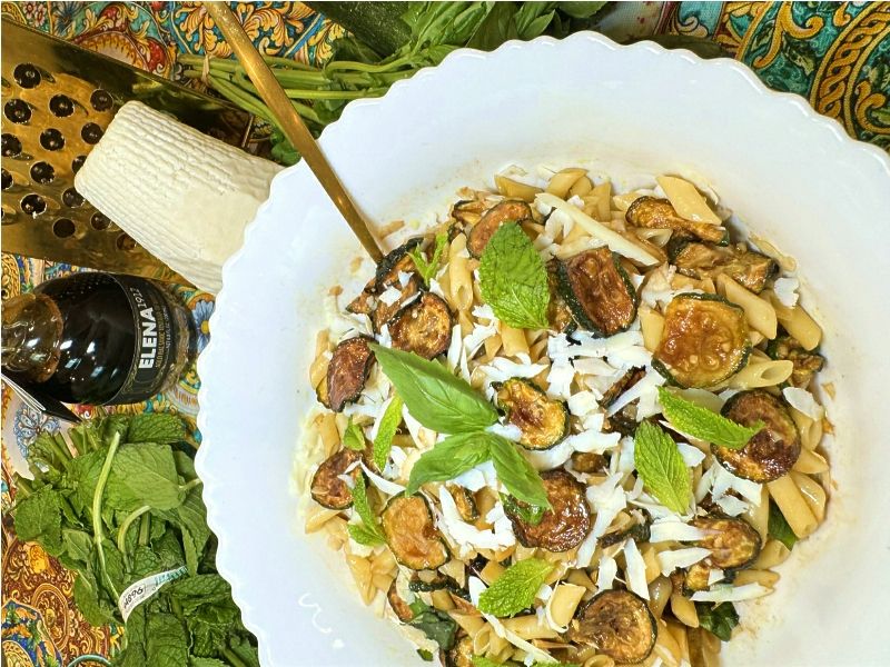 Pasta Salad with Balsamic Zucchini and Ricotta Salata