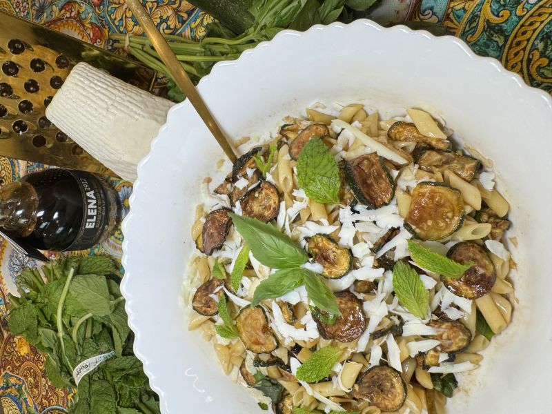 Pasta Salad with Balsamic Zucchini and Ricotta Salata