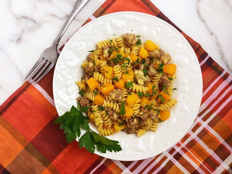 Fusilli with Butternut Squash and Sausage