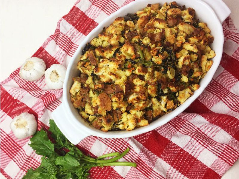 Broccoli Rabe and Sausage Stuffing 