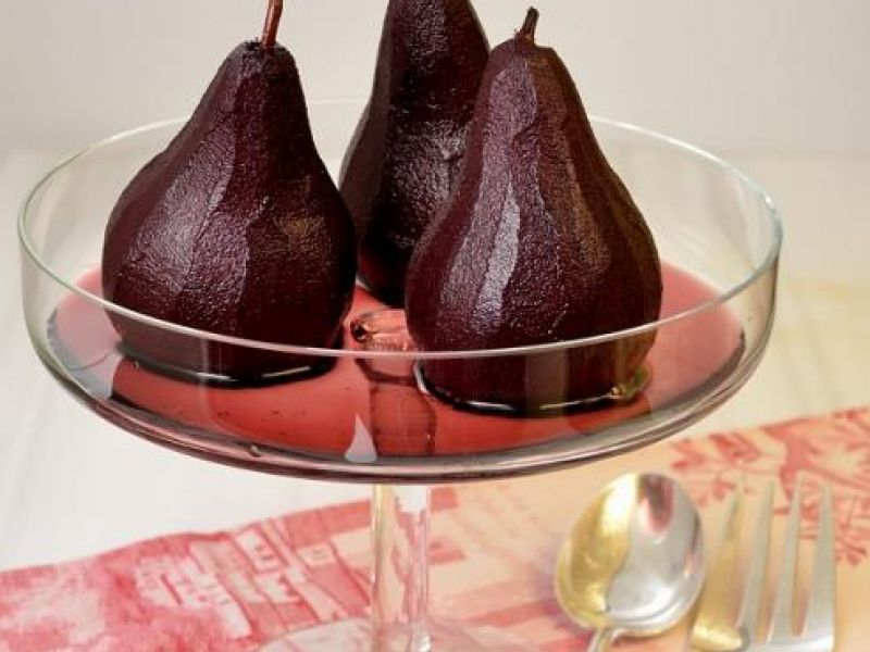 Pears Poached in Red Wine