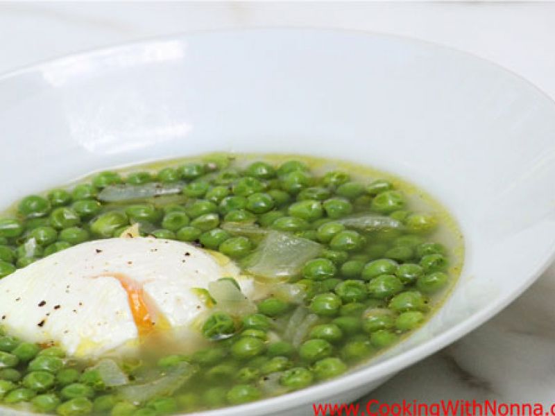 Peas with Poached Eggs