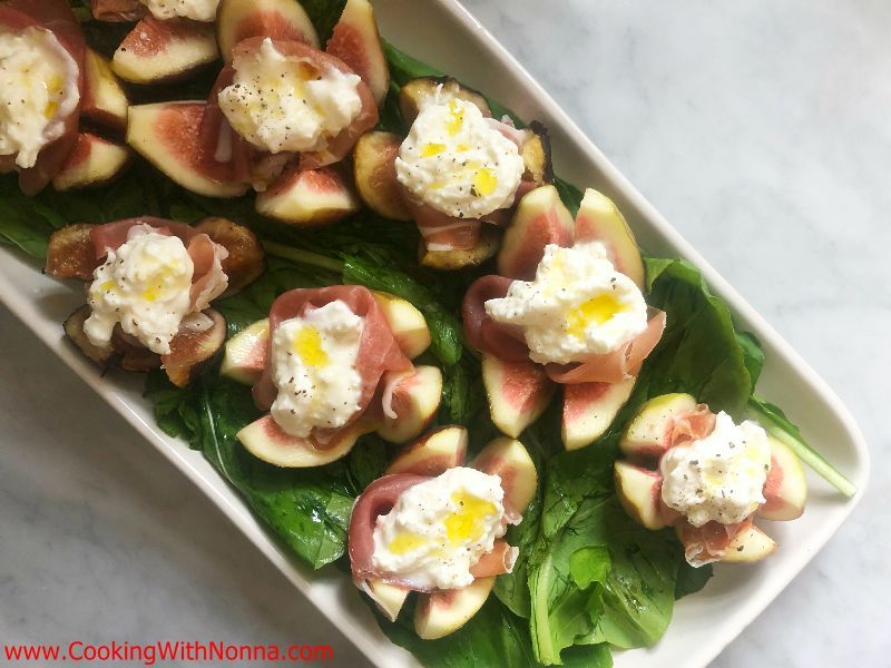 Prosciutto and Burrata Stuffed Figs