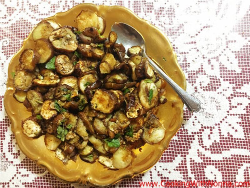 Roasted Eggplant with Mint and Balsamic Vinegar