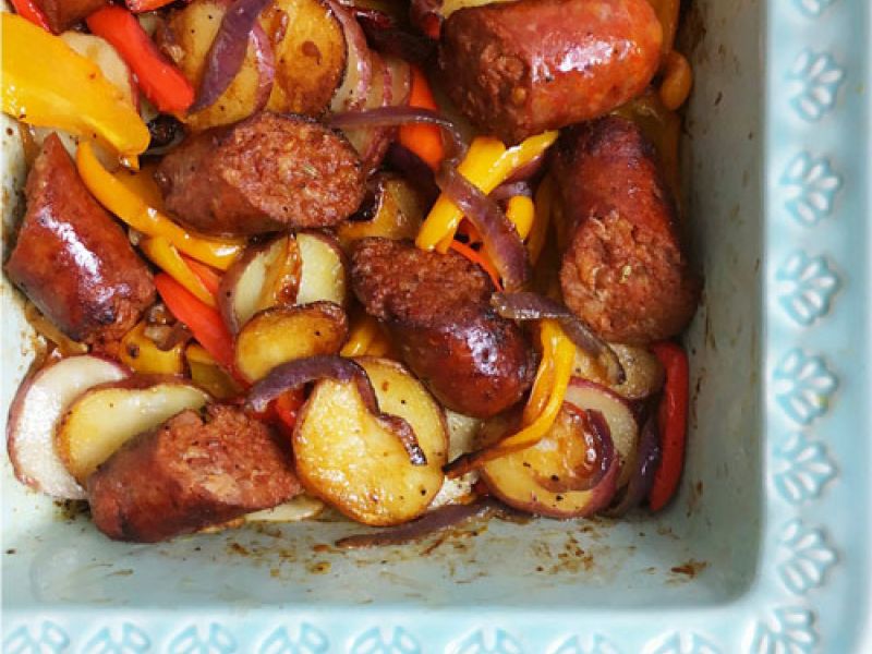 Oven Roasted Sausage Peppers and Potatoes