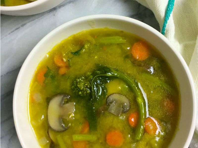 Split Pea Soup with Broccoli Rabe