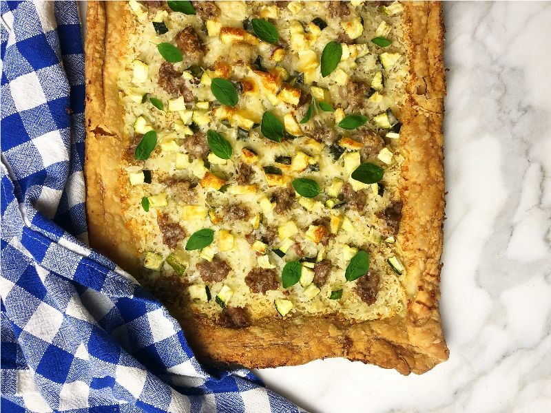 Zucchini and Sausage Tart