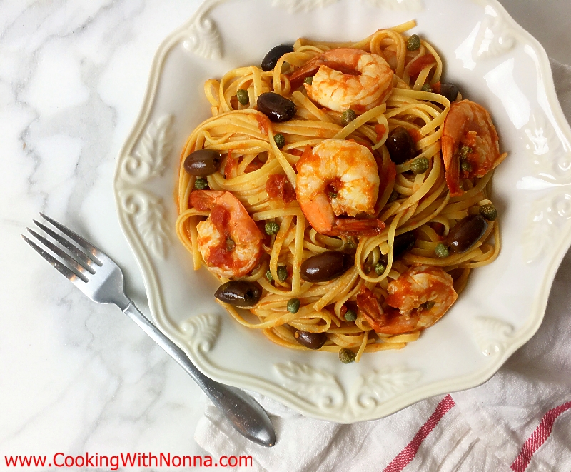 Linguine with Shrimp and Olives Linguine with Shrimp and Olives