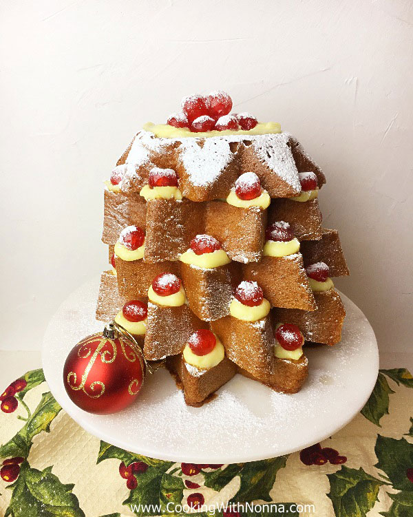 Pandoro Christmas Tree Cake with Limoncello Cream