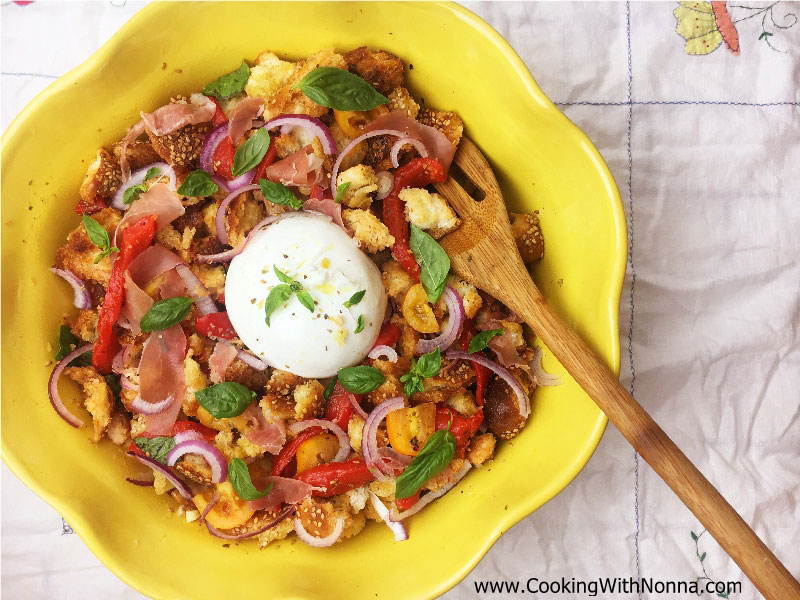 Panzanella Salad with Burrata Panzanella Salad with Burrata