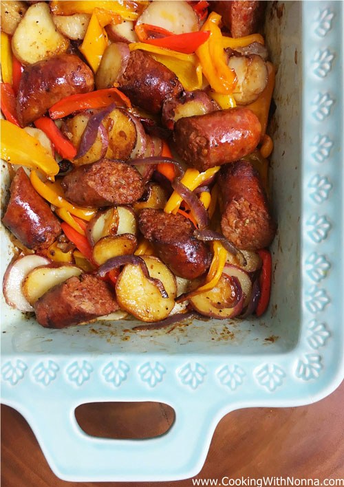 Oven Roasted Sausage Peppers and Potatoes