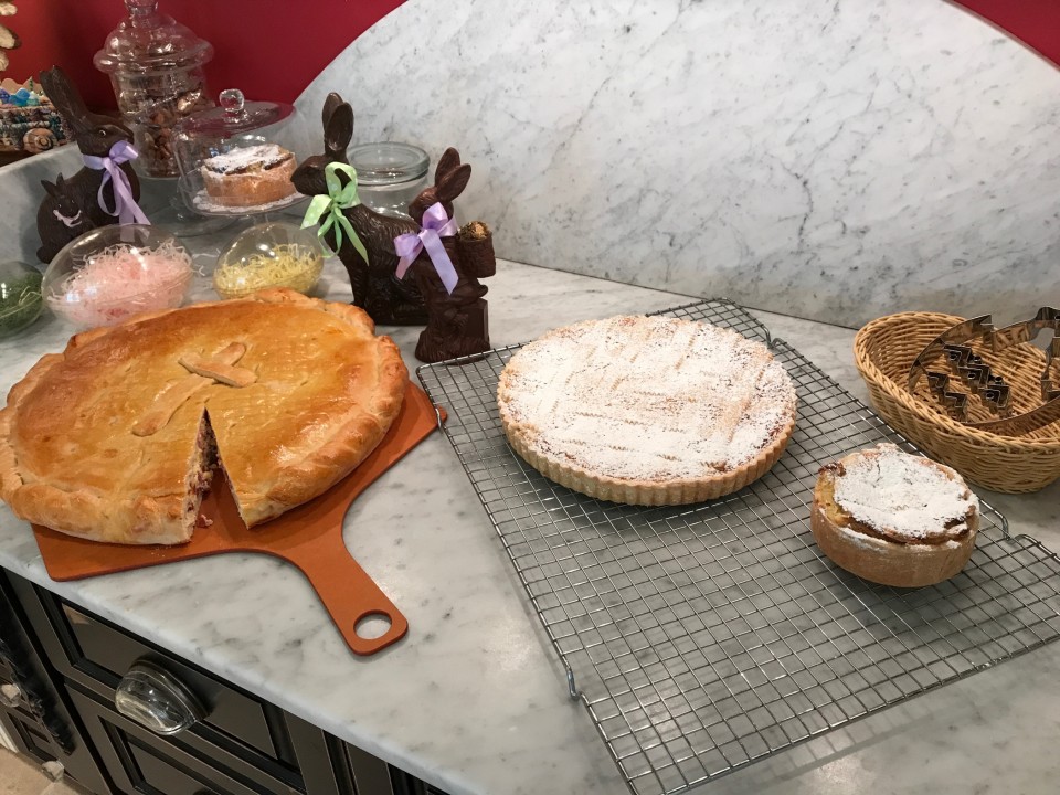 My first post! I love Easter baking even more than Christmas baking- the tradition in my family is to bake the pies on Good Friday, that was always a hard fast for me because I couldn't stand to wait till the next day to eat them !  These were last years pies- I'll post this years on Good Friday ! Grain Pie and Pizza Rustica