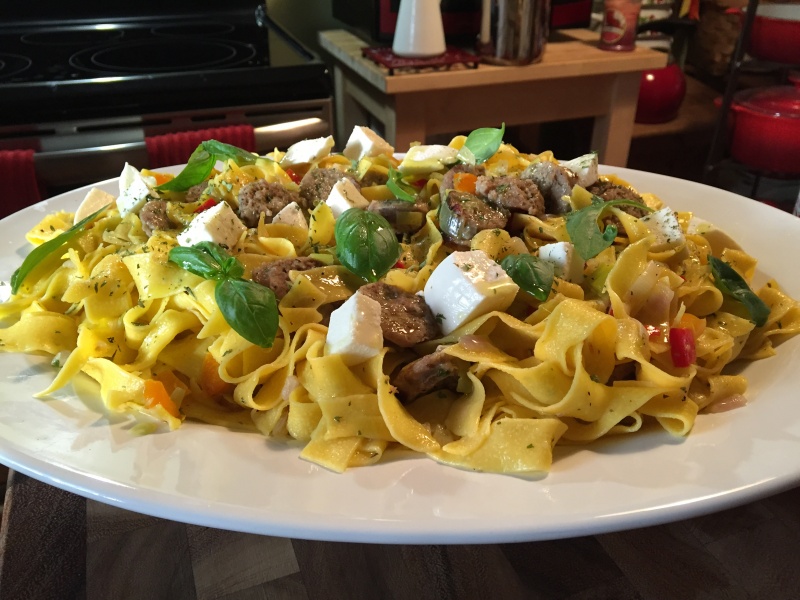 My Papparedelle With Italian Sausage And Mozzarella!
