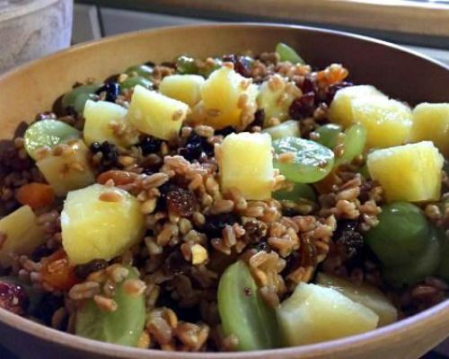 Farro With Grapes, Nuts, And Dried Fruit